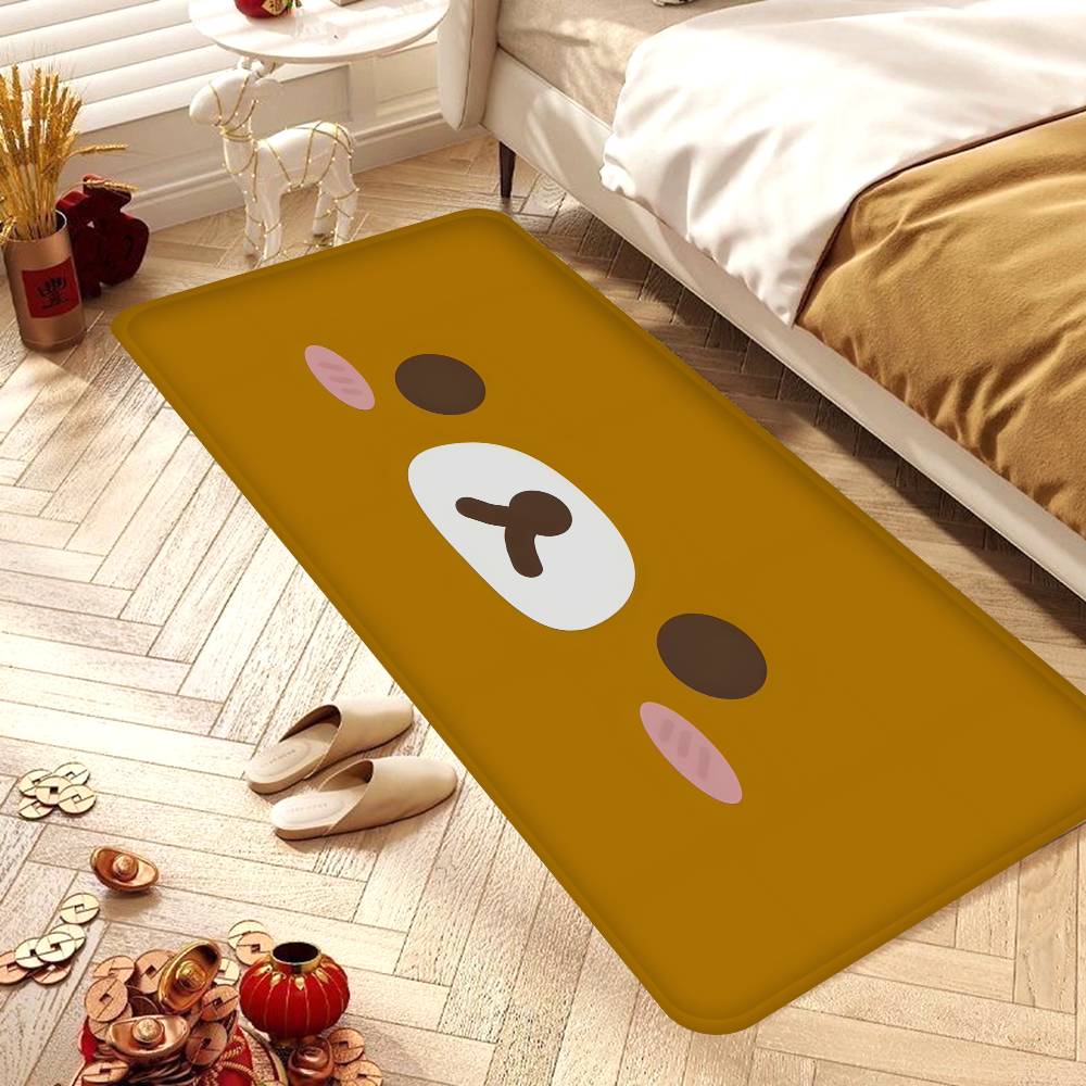 Cute Cartoon R-Rilakkuma B-Bear Kitchen Mat Kids Room Bedroom Decoration Balcony Anti-Slip Doormat Living Room Alfombra