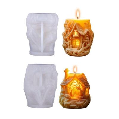 Baumhaus Silikone Form Weihnachts Kerze Silikonform Leichtes Entformen Für Kerze Seife Schokolade Feiertagsdekoration