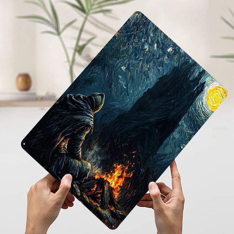 

Dark Knight By the Bonfire Printed Poster Customized Wall Art Retro Vintage Metal Tin Signs for Decoration Living Room Decor Men 7.9x11.8In(20x30cm)