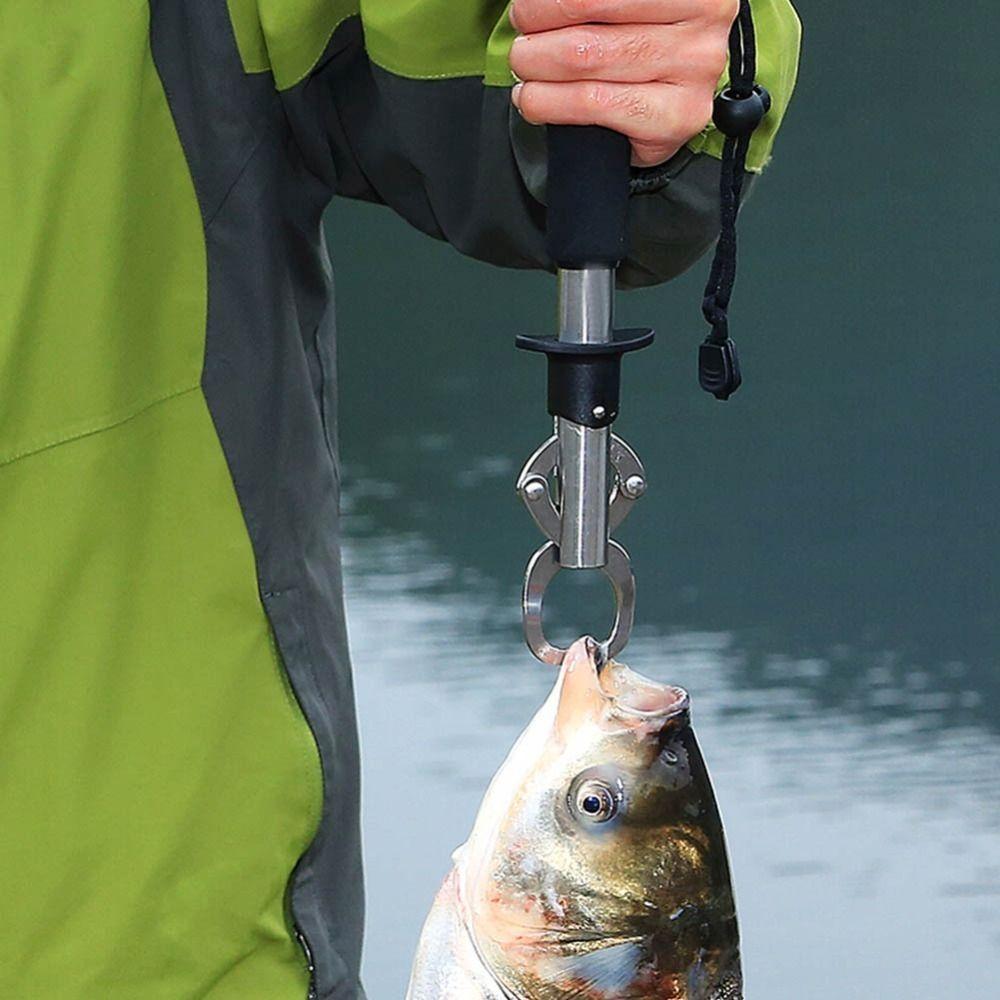 2PCS EVA  Handle Fish Lip Grabber Stainless Steel Fishing Grabber  Saltwater Fishing