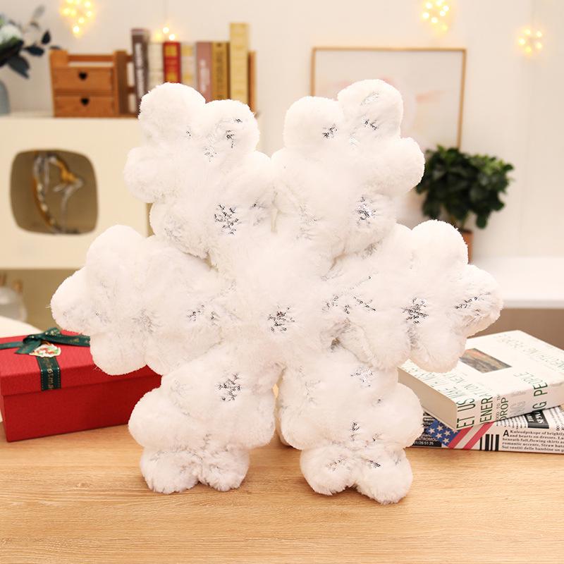 Snowflake Christmas Throw Pillow: Festive White Ornament for Home Decor, Parties & Window Display