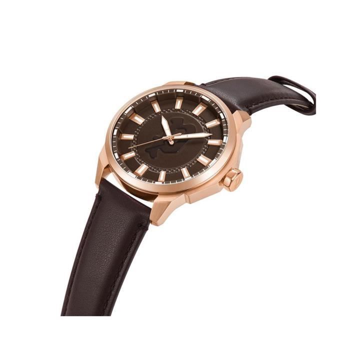 Montre - POLICE - PEWJA2204307 - Boîtier Acier - Bracelet Cuir - Résistant À L'eau 5 ATM