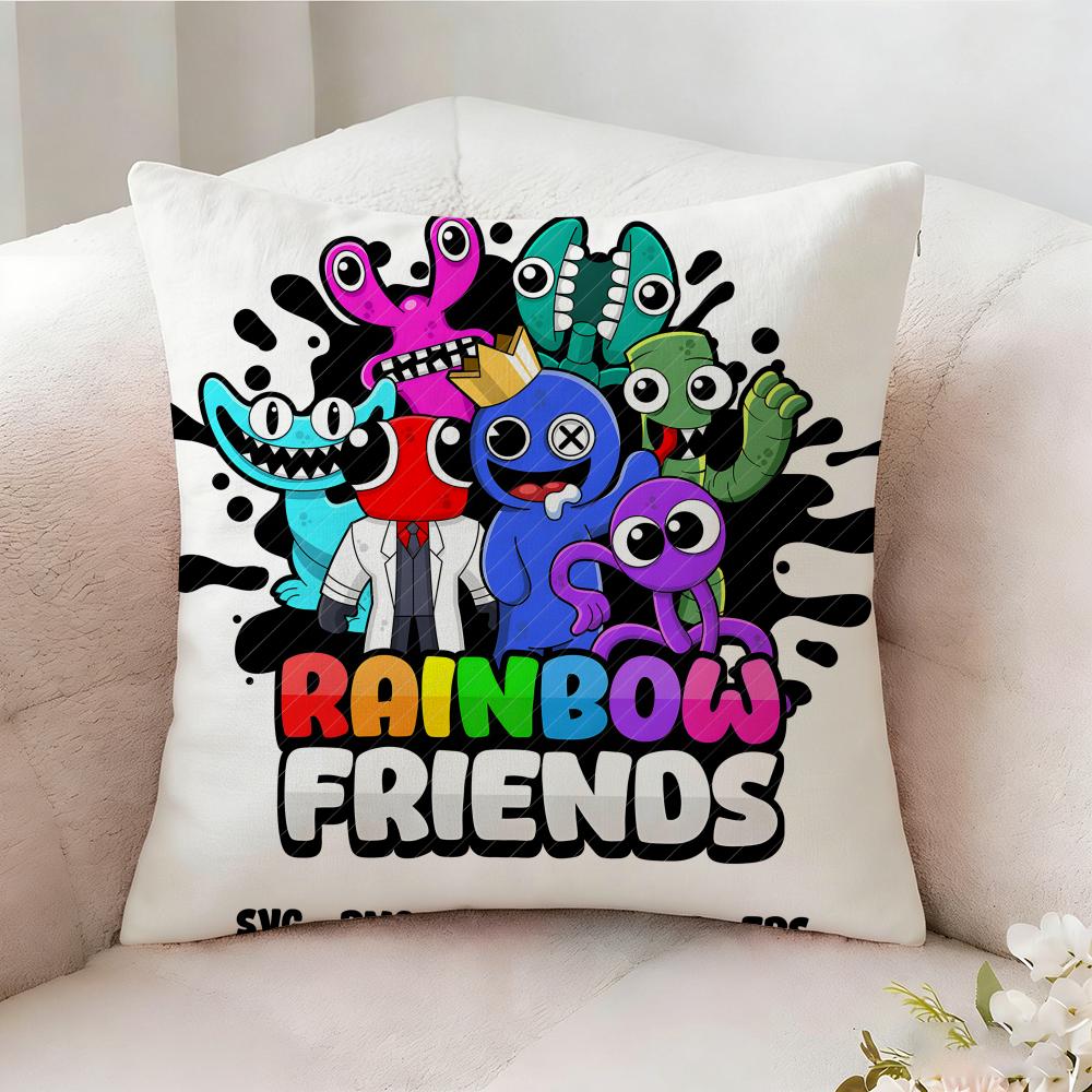 Rrainbow Anime Friends Pillow Case Pillowcase Doublesided Printed Sofa Cushion Bedroom Headboard Pillow