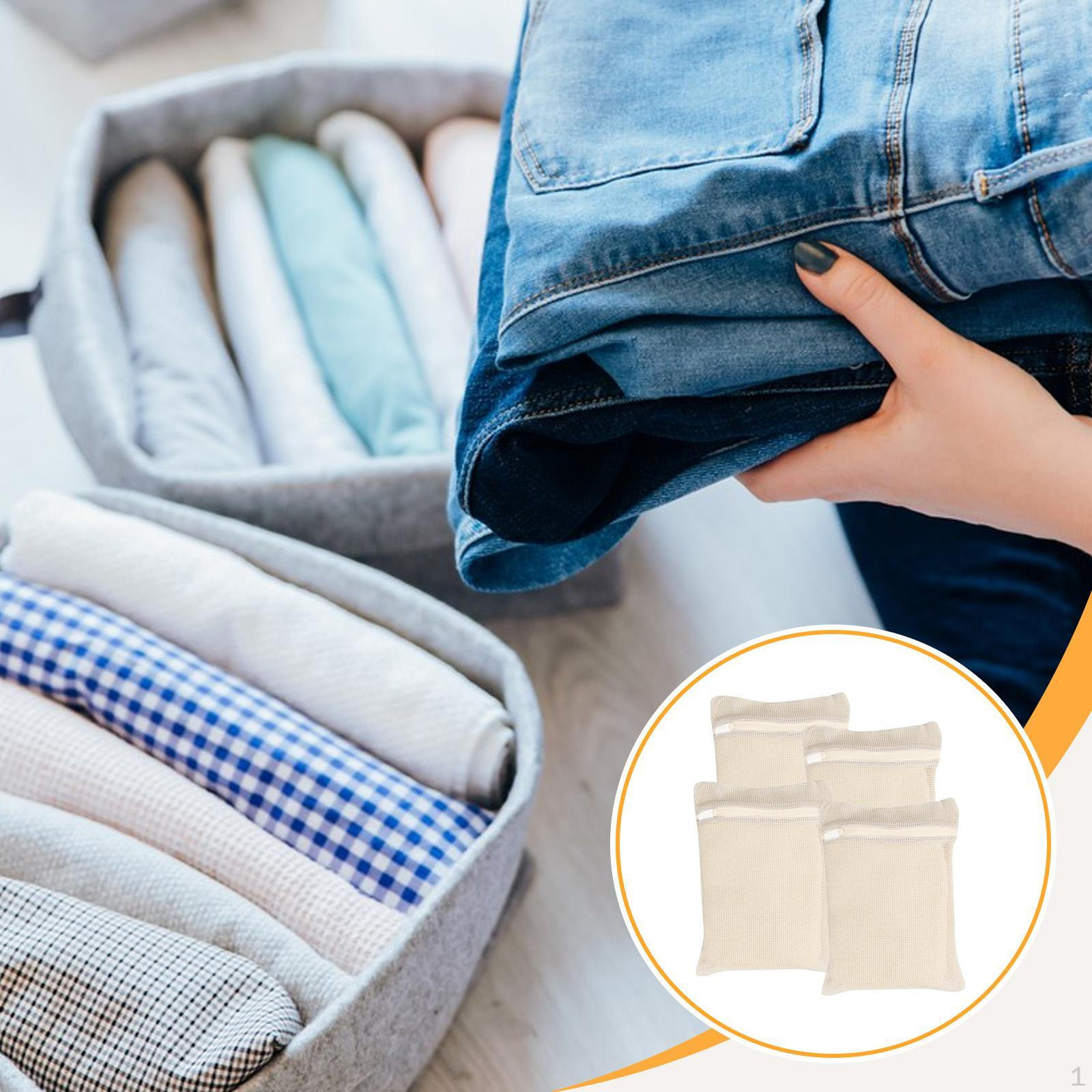 

4 Pack Mesh Laundry Bags for Washing Clothes with Zippered Storage Pouches M