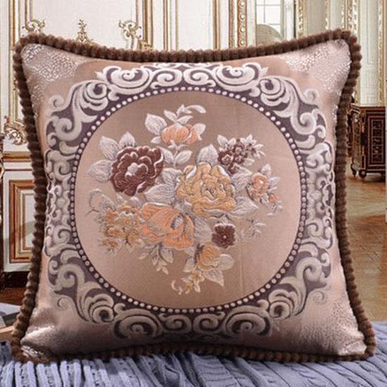 Washable Cushion Covers European-style Printed Sofa Pillowcase Cover for Living Room Car Pillow Cushion Lumbar Support Cover Removable