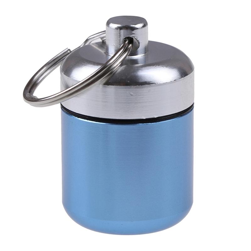 Keychain for Pill Holder Portable Aluminum Alloy Waterproof for Pill Box Mini for Pill for Case for Outdoor Travel for P