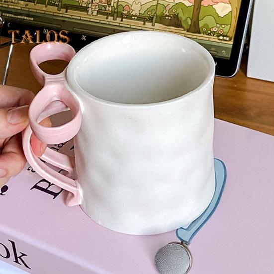 Ceramic Coffee Mug Elegant Tea Cup for Women Festive Bow Drinking Mug with Ribbon Handle Hot Cold Drinking Mug Gifts for Valentine's Birthday