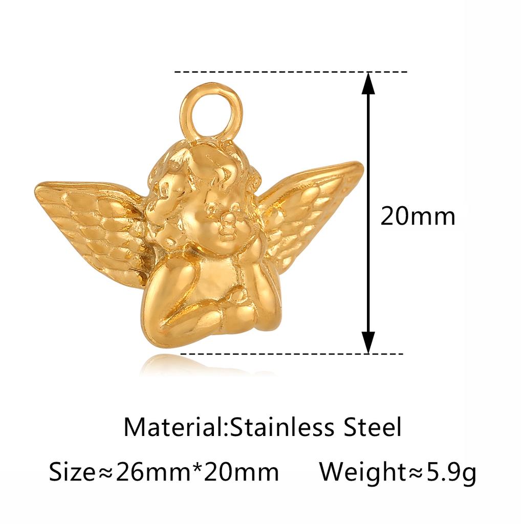 3Pcs Natural Sea Shell Hearts/Angel/Square Shape Charms Stainless Steel Gold Color Pendants DIY Necklace Bracelet Jewelry Making
