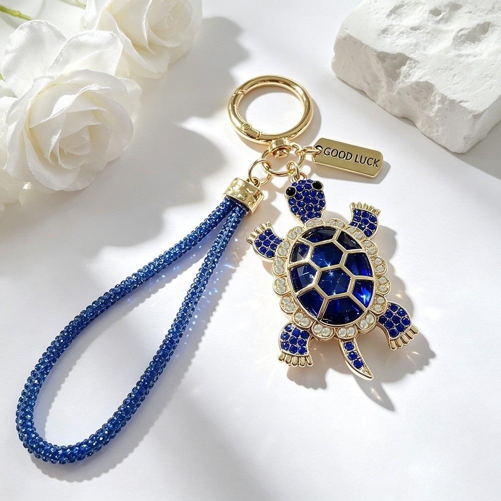 Good Fortune Turtle Keyring Imitation Crystal Animal Pendant Cute Turtle Keychain Girlfriend