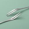 Stainless Steel Fruit Fork Two-toothed Fruit Fork Cake and Mooncake Knife Fork Household Portable Fruit Skewer