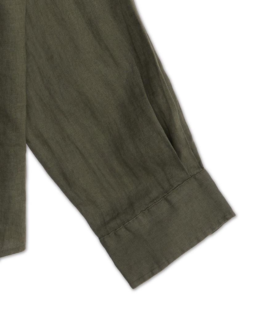 POLO RALPH LAUREN Custom Fit Linen Shirt - Dark Green