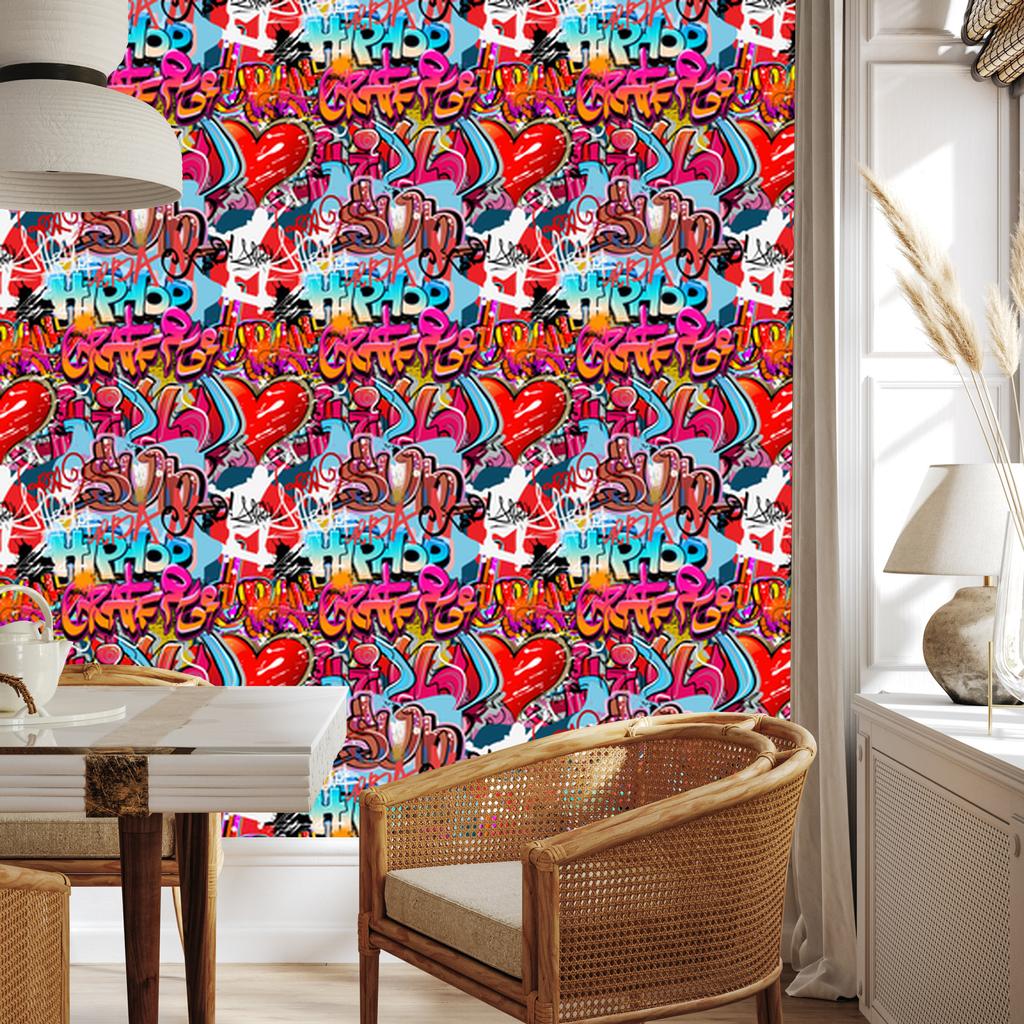 Graffiti Wallpaper for Living Room and Bedroom 50x1000