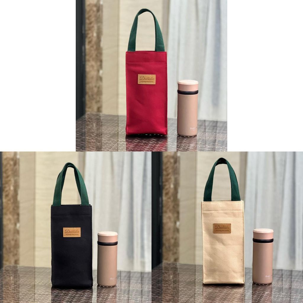 Minimalist Canvas Student Water Bottle Carrier With Insulation For Daily Use