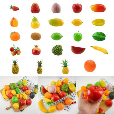6Pcs Artificial Friut Realistic Fake Fruit Simulation Fruit Props Photography Props 24 Kind of Fruit