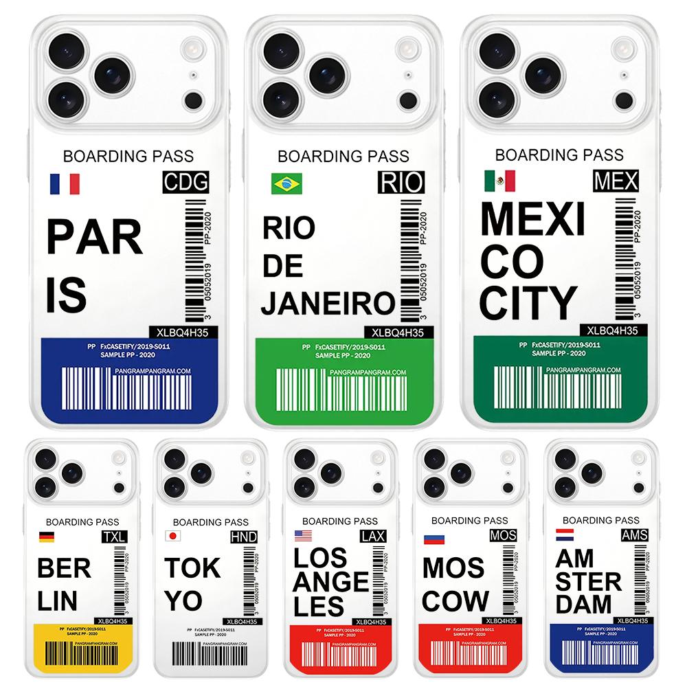 World City Travel Ticket New York London Phone Case For iPhone 17 Air 16E 16 11 15 14 Pro MAX 12 13 7 8 Plus SE Easter Cover