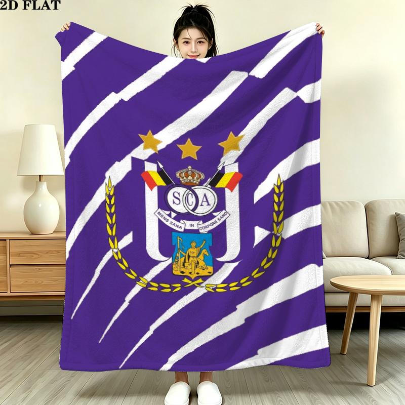 Rsc Anderlecht Print Flannel Blanket, High Quality Comfortable for All Seasons, Home Decor, Warmth and Comfort, Perfect for Christmas Gifts