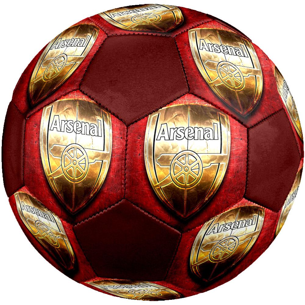 Pallone da Calcio Arsenal Football Club Taglia 5, Cucito a Macchina in PVC, Resistente e ad Alto Rimbalzo, Adatto a Tutte le Età, Merchandising per tifosi, Partite e Uso all'Aperto.