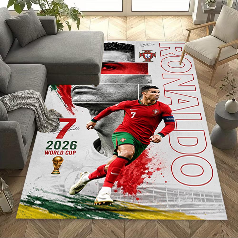 Ronaldo Cr7 Football Legend Floor Mat Design for Study Room Game Room Foyer Kitchen Antislip Carpet Decorate Offices Best for Christmas