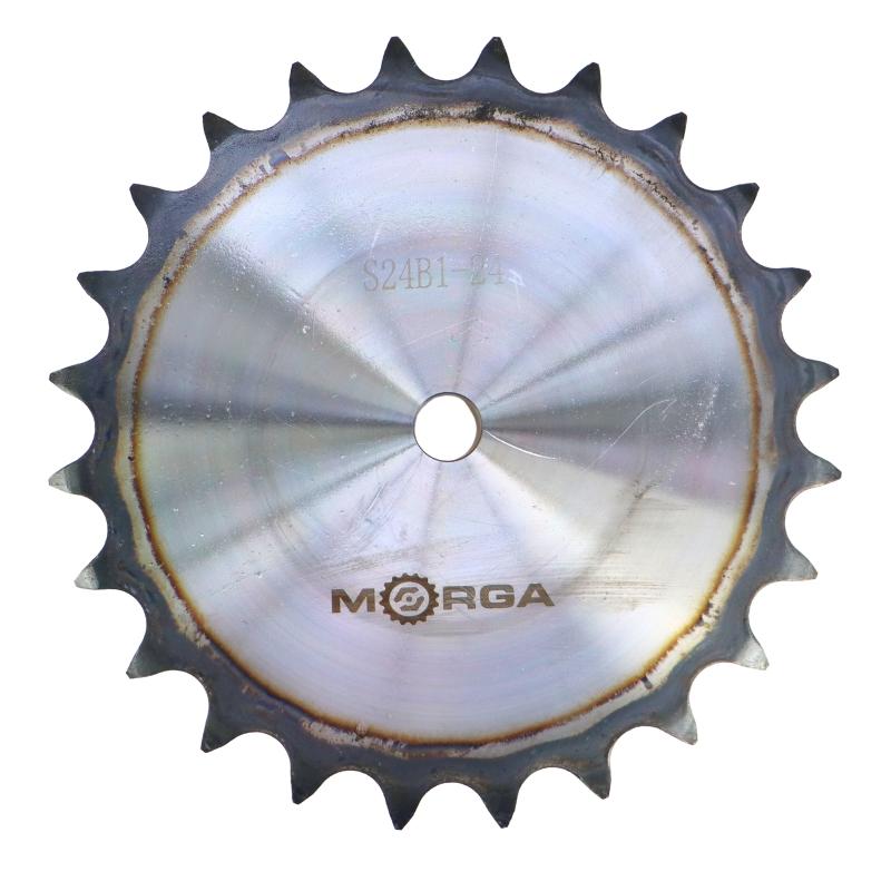 Hardened Chain Sprocket with Flange, Hub 24B-1 (R1 1.1/2) Z-24 Outer Diameter - 307 MORGA