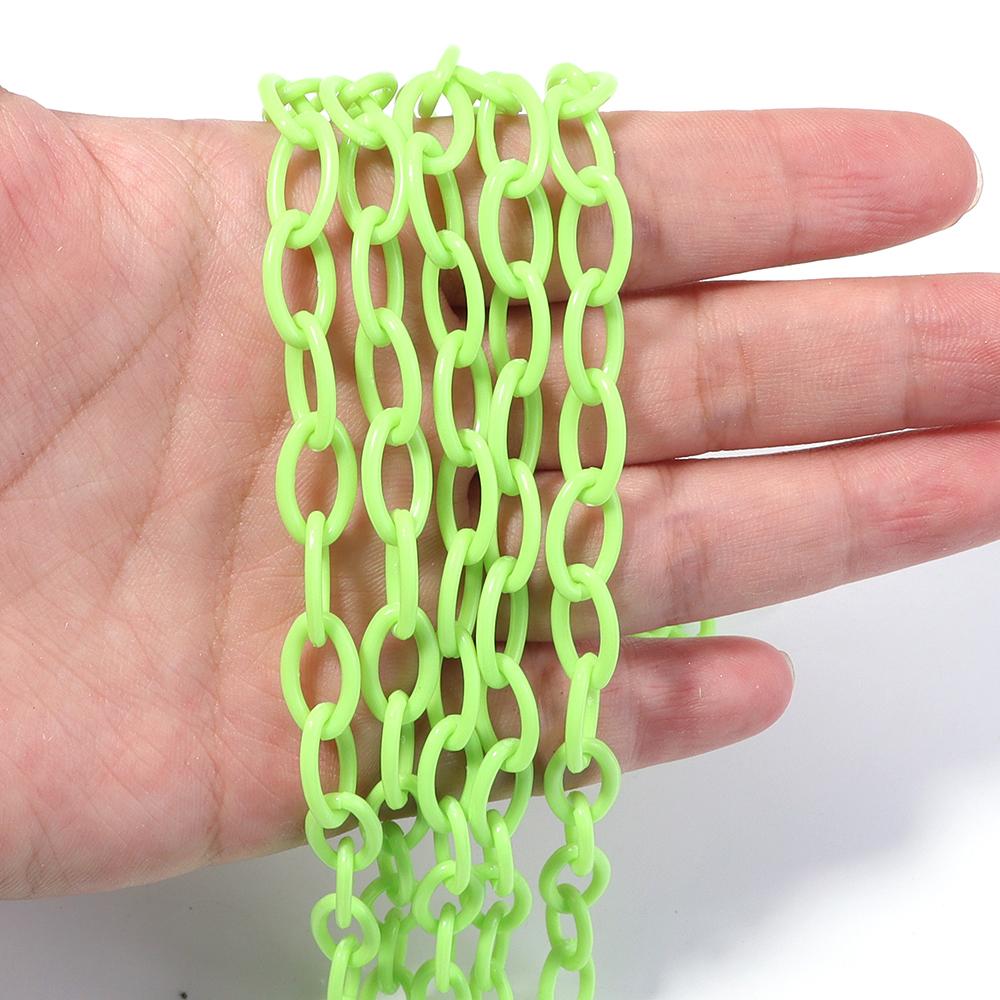 5pcs/lot 50cm Plastic Link Chain Colorful Extension Chains For Jewelry Making DIY Bracelet Necklace Phone Key Bag Chain Supplies