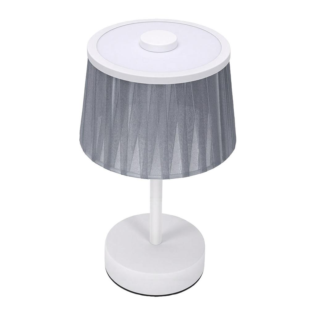 Table Lamp Fabric Shade Small Cordless Portable Bedside Lamp for Bedroom Nightstand