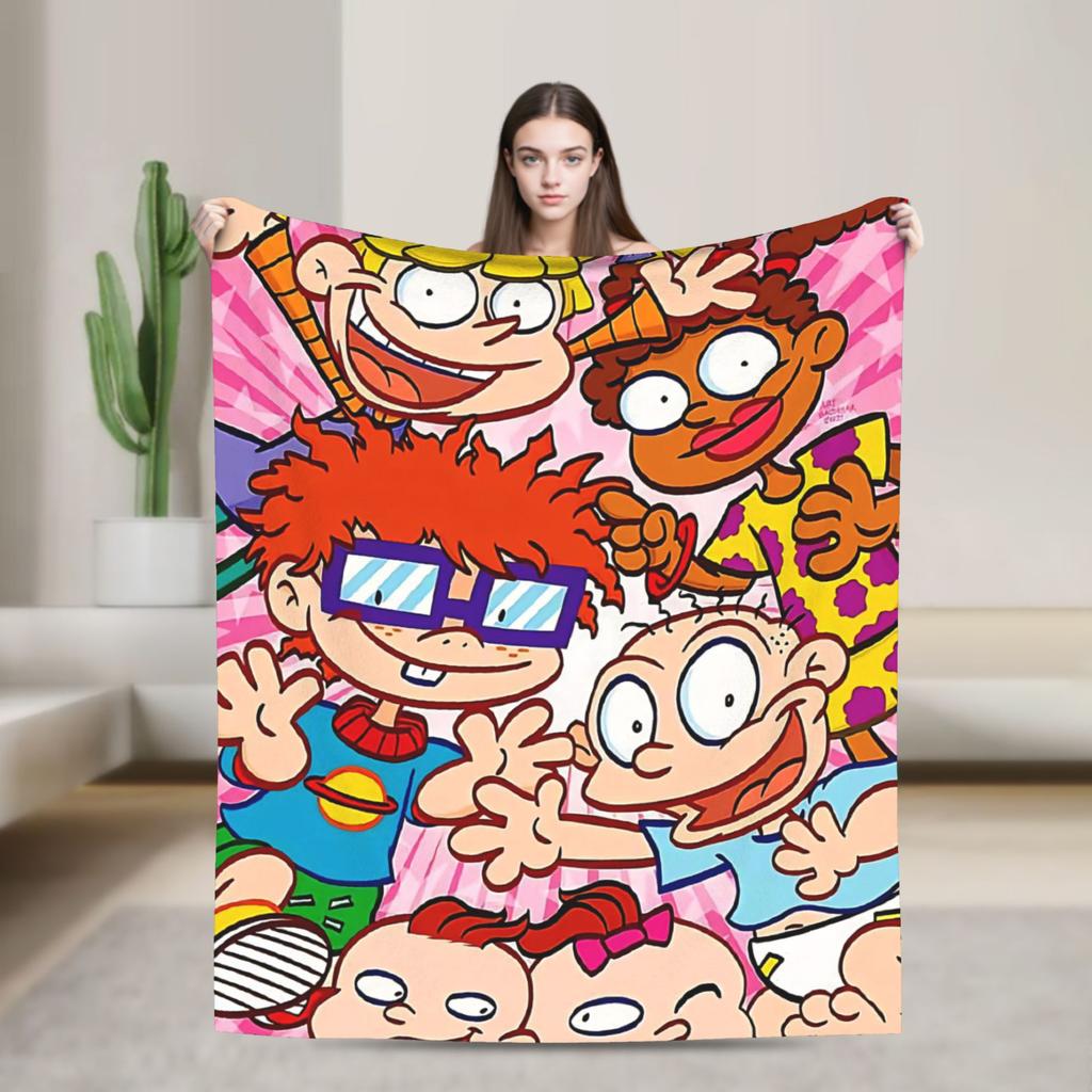 Soft Blanket Camping Rugrats Chuckie Finster  Throw Blanket  Flannel Bedspread For Bedroom Street Trend Sofa Bed Cover