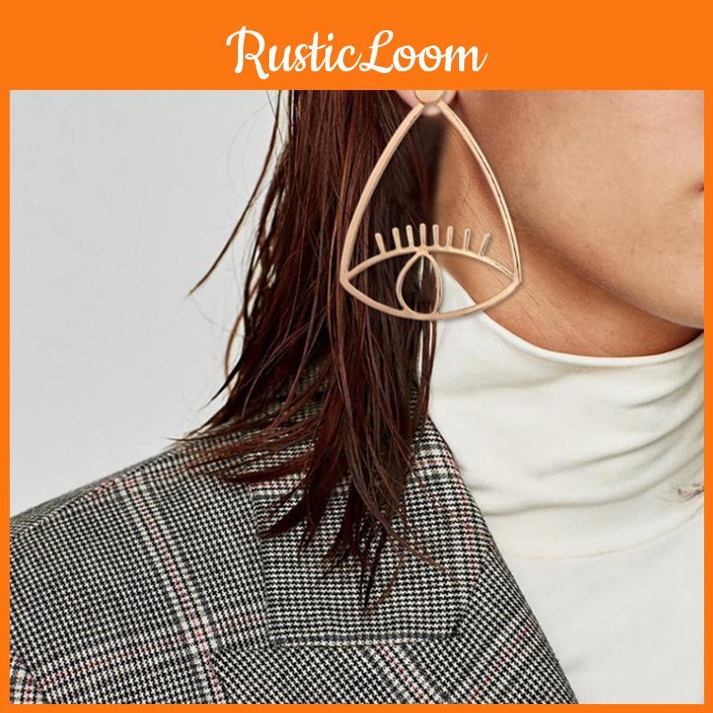 Geometric Eye New Earrings Minimalist Alloy Jewelry For Fashionable Women