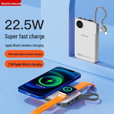 Batterie Externe Sans Fil Magnétique Newmine avec Câble Intégré