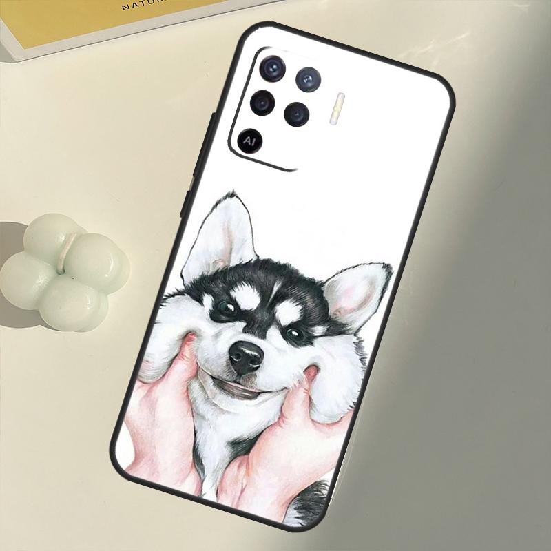 

Чехол с изображением милого щенка аляскинского хаски для OPPO A15 A74 A54 A94 A52 A72 A31 A53 A53S A5 A9 2020 A3S A5S A83 A91 A93 OPPO A15