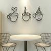 3Pcs Creative Coffee Shop Wall Hanging Minimalist Coffee Bar Sign Decorations Home Iron Crafts Interior Wall Decoration