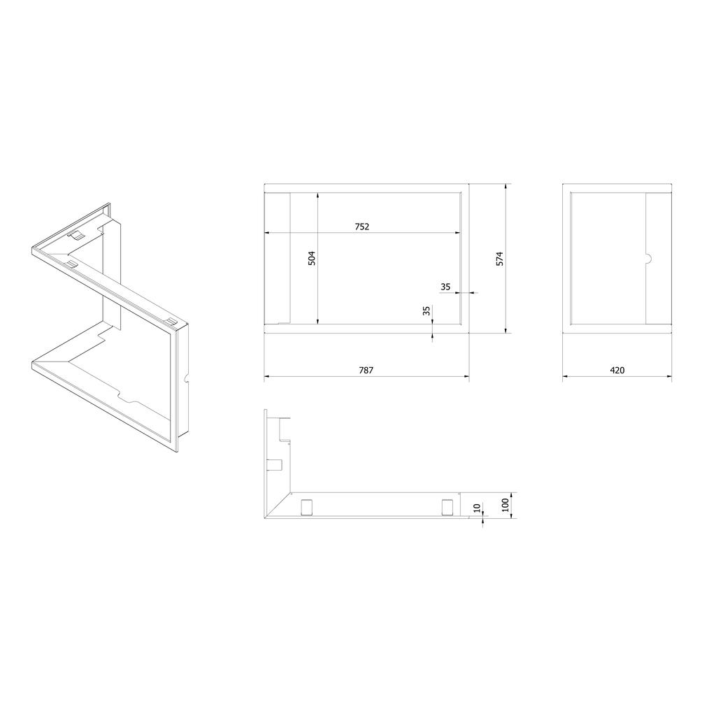 Frame for LUCY 12 L Insert, Flange Width 35mm