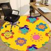 1pc Flower Sun Office Round Area Rug, Under Office Chairs Bedroom Living Room Home Decor, Room Deco, Available in Various Sizes