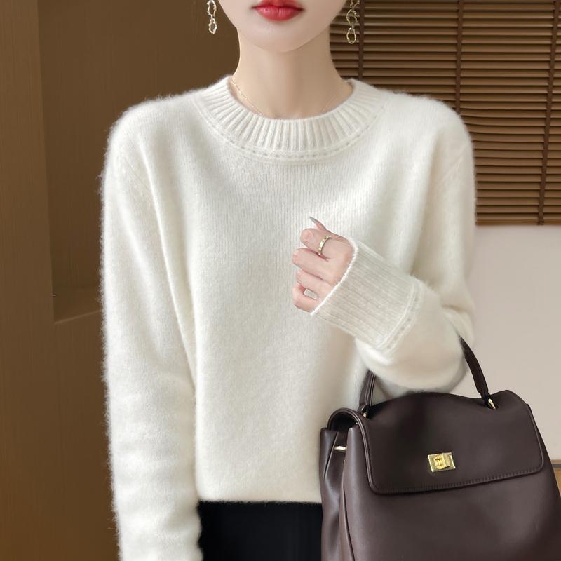 Women's Cashmere Sweater Qinghe Cashmere 30% Cashmere 70% Wool Autumn and Winter Pullover Warm and Fashionable