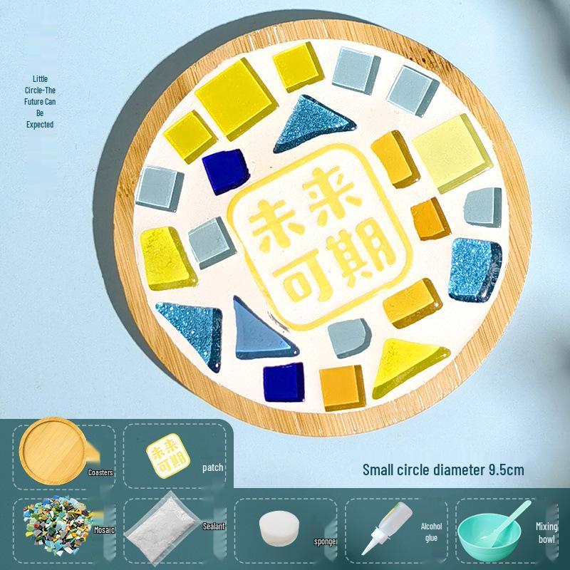 DIY Large Mosaic Coaster Kit: Creative Glass Sticker Pack for Adults & Kids