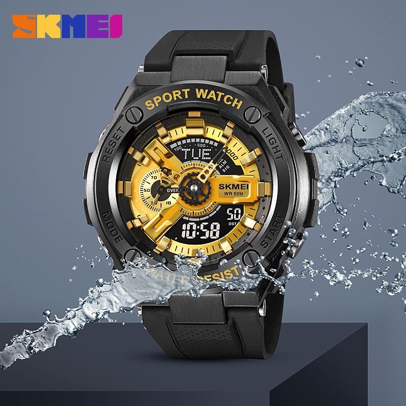 Men's Cool Dial Student Middle and High School Timing Luminous Waterproof Trend Sports Electronic Watch