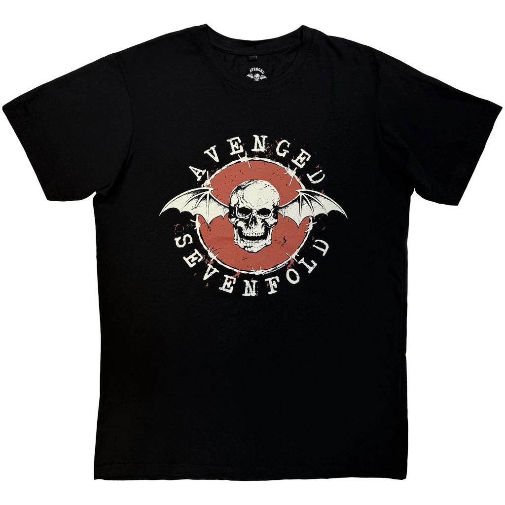 Avenged Sevenfold Carbon TShirt Deathbat Red Circle Black OFFICIAL NEW