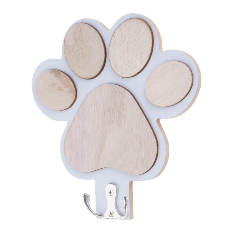 Wooden Claw Print Wall Hook Set Polished Wooden Hanger For Towels Keys Coat Bathroom Bedroom Decoration