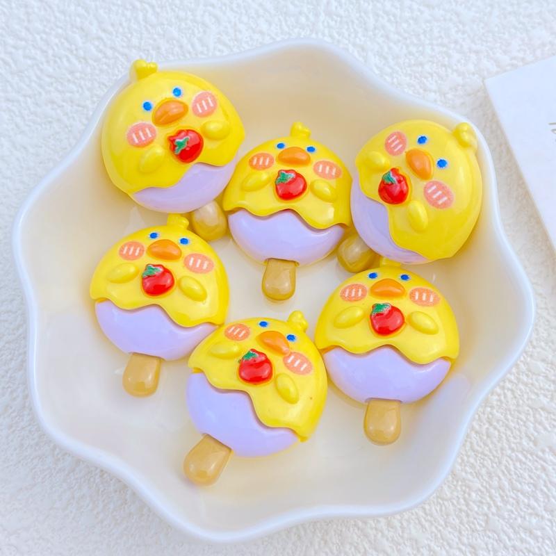 10Pcs New Cute Resin Cartoon Cat Bear Rabbit Pig Lollipop Flat Back Parts Embellishments For Hair Bows