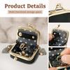 Vintage Leather Mini Jewelry Box Portable Travel Jewelry Case with Kiss Lock Coin Purse for Earring Ring Necklace Bracelet Box
