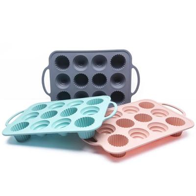 12 fori Mini Torta Stampo in Silicone Costruito in Anello in Acciaio Inox Biscotti Fondente Teglia Stampi per Torta in Silicone Antiaderente Strumenti di Cottura