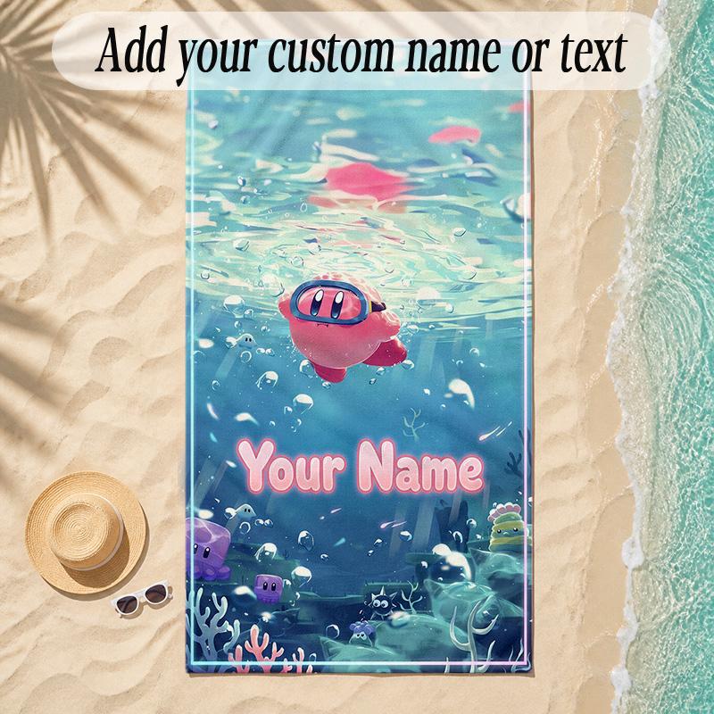 Beach TowelKirby Custom Name Text Personalized Soft Towel for Beach Pool Indoor Home Decor Gift