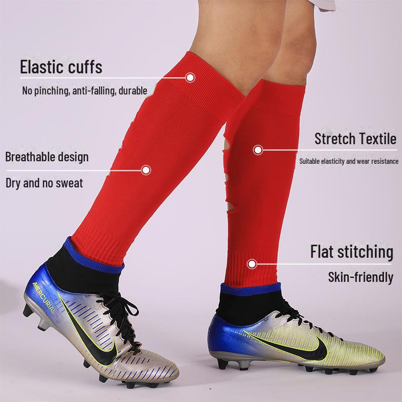 Men's Over-Knee Breathable Football Socks with Calf and Knee Protection