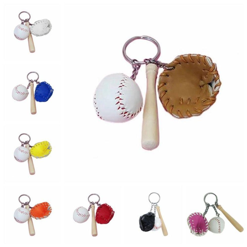 PU Leather Bag Hanging Personalized Baseball Pendant Funny Car Key Ring Sporty Accessories