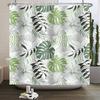 Summer Tropical Leaves Shower Curtains Monstera Palm Green Palm Leaf Plant Design Bathroom Decoration Privacy Curtains With Hook