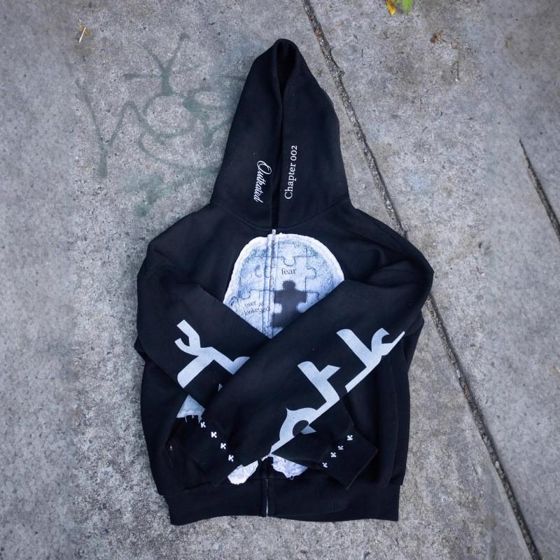 Unisex Streetwear Hooded Zip-Up Sweatshirt With 3D Graphic Print Regular Fit Long Sleeve Pullover Men Women