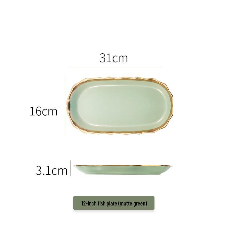 ZISIZ Matcha Green Japanese Nordic Ceramic Dinnerware Set
