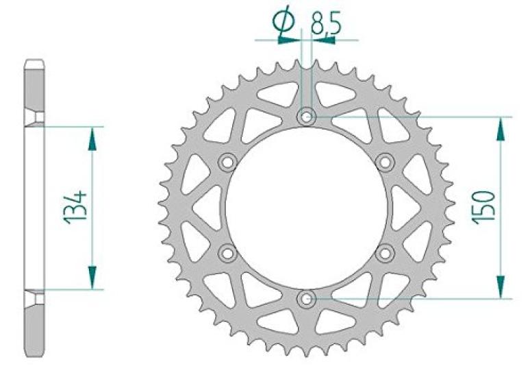 AHL Driven Sprocket Rear for Kawasaki KLX 250 S 2006-2007 2009-2013 (52T)