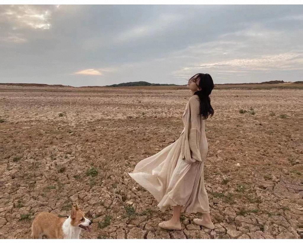 Luxurious Retro Ice Silk Cotton Linen Midi Skirt for Women: Spring/Summer 2026 Slimming High-Low Floor-Length Dress