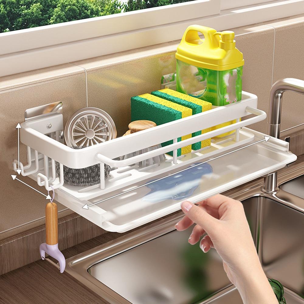 Aluminum Kitchen Storage Rack with Tray Storage Organizer  Household Organization
