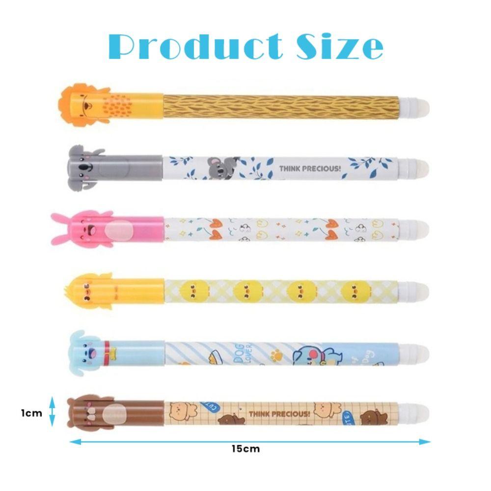 6PCS/Set Black/Blue Ink Neutral Pen Animal Shape Sign Pen High Quality Gel Pen  Gift